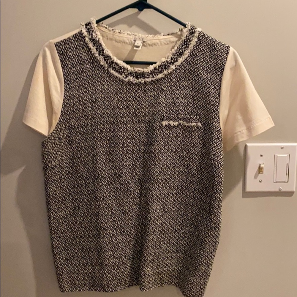 Jcrew Fancy Tee size M black and cream